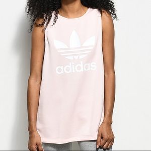 adidas Trefoil Oversized Ice Pink Tank Top S